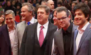 Actor-director George Clooney and "The Monuments Men" cast turn Berlinale red carpet into a screaming frenzy