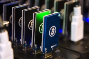  A chain of block erupters used for Bitcoin mining is pictured at the Plug and Play Tech Center in Sunnyvale, California October 28, 2013. Credit: Reuters/Stephen Lam 