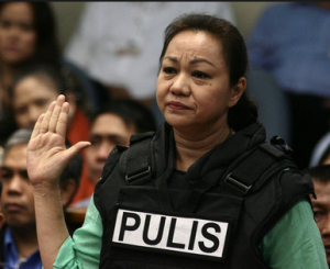 Janet Lim-Napoles attending a Senate hearing.