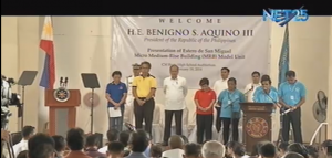 President Benigno S. Aquino III inaugurates the Estero de San Miguel Medium-Rise Building Model Unit February 19, 2014.