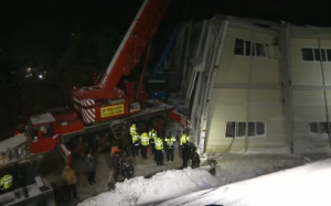 Ten people attending a welcoming party for new university students are killed when a building at a South Korean mountain resort collapses. Photo grabbed from Reuters video