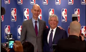  30-year National Basketball Association commissioner David Stern retires, handing over the job to his former deputy commissioner Adam Silver.  Courtesy Reuters/ Photo grabbed from Reuters video