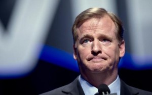 NFL Commissioner Goodell speaks during a news conference ahead of the Super Bowl, in New York