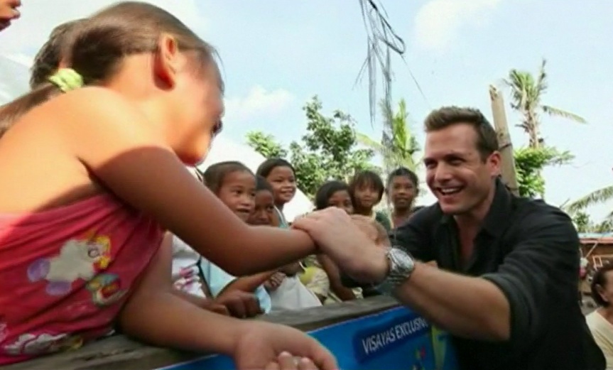 Suits Star Gabriel Macht Visits Typhoon Victims In The Central Philippines