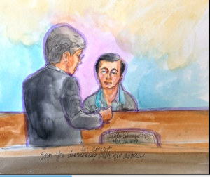 Court sketch of California state Democratic senator Leland Yee