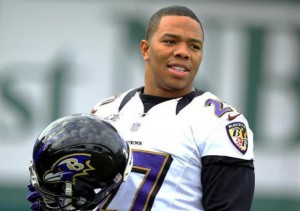 Baltimore Ravens running back Ray Rice (27) warms up during the NFL's Super Bowl XLVII football practice in New Orleans