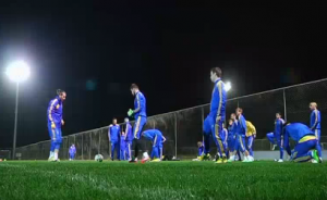 Ukraine's national soccer team say they will be playing for peace in their homeland ahead of friendly match against the USA on Wednesday.  (Photo grabbed from Reuters video.  Courtesy Reuters)