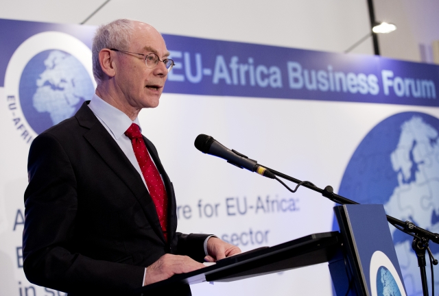 Speech by Herman VAN ROMPUY, President of the European Council, at the EU-Africa Business Forum on 1 April 2014, in Brussels. courtesy: European Council TV