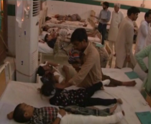Children were among those injured in a bus accident in Pakistan where at least 39 were killed on Sunday, April 20. (Photo grabbed from Reuters video)