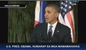 U.S. President Barack Obama during the joint press briefing in Malacanang on Monday, April 28, 2014. (Eagle News Service)