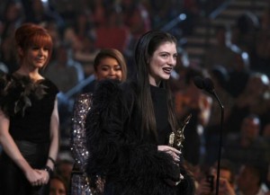 Singer Lorde accepts the top new artist award onstage at the 2014 Billboard Music Awards in Las Vegas