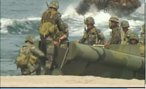 Philippine and US military troops hold joint military exercises called "Balikatan" in a military base in Zambales. (Photo grabbed from Reuters video)