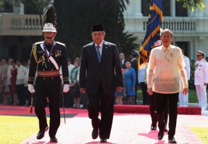 Indonesian President Susilo Bambang Yudhoyono in Malacanang, together with Philippine President Benigno Aquino III. (Photo courtesy Malacanang/Photo by Benhur Arcayan)