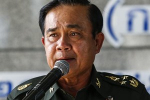 Thai Army chief General Prayuth Chan-ocha speaks during a news conference at The Army Club after the army declared martial law nationwide to restore order, in Bangkok May 20, 2014. Thailand's army declared martial law nationwide on Tuesday to restore order after six months of street protests that have left the country without a proper functioning government, but denied that the surprise move amounted to a military coup.  REUTERS/Athit Perawongmetha 