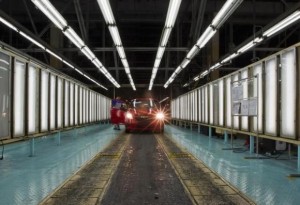 A Chevrolet Spark passes a final check at the General Motors plant in Asaka August 29, 2012. Credit: Reuters/Shamil Zhumatov