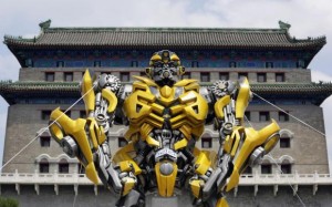  A model of the Transformers character Bumblebee is displayed in front of Qianmen Gate in central Beijing, June 20, 2014. Credit: Reuters/Jason Lee 