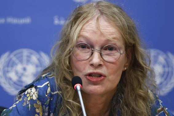 U.S. actress and UNICEF Goodwill Ambassador Mia Farrow speaks to the media about her visit to the Central African Republic at the United Nations headquarters in New York, July 22, 2014. Credit: Reuters/Eduardo Munoz