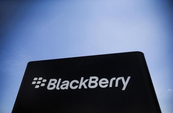 The Blackberry sign is pictured in Waterloo June 19, 2014. Credit: Reuters/Mark Blinch