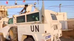 U.N. peacekeepers from Philippines are successfully extracted in firefight in Golan Heights.  (Courtesy Reuters/ Photo grabbed from Reuters video)