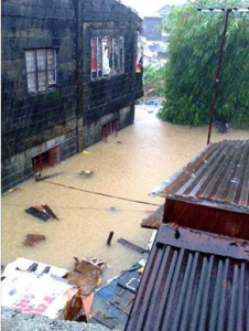 Flood situationer in Sta. Cecilia, Maly, San Mateo, Rizal.  Photo courtesy of Frisco Marquez. 