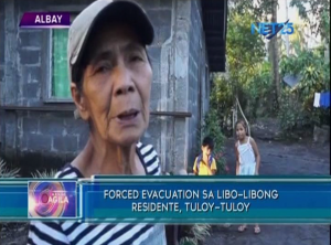 Feliciana Monda, 61, a resident of bgy. Tumpa, one of the barangays inside the six-kilometer danger zone around Mayon Volcano. She said they decided to evacuate when they felt continuous tremors in their area. (Eagle News Service/ENS Albay correspondent Jorge Hallare)