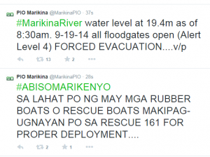 Screengrab of Marikina PIO twitter account