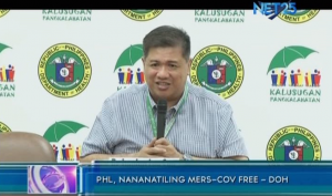 DOH spokesperson Dr. Lyndon Lee Suy said the Philippines remains a MERS-CoV free country in a press conference on Friday, Sept. 5, 2014. (Eagle News Service)