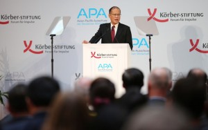 (BERLIN, Germany) President Benigno Aquino III delivers his policy speech at the AXICA Gehty lounge event organized by Koerber Stiftung and the Asia Pacific Association. The President arrived here on Friday(September 19) for the last leg of his four-nation European tour in Europe to meet top German officials and business executives. (Photo by Robert Vinas / Malacanang Photo Bureau)