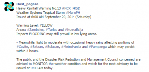 rainfall update 6 am