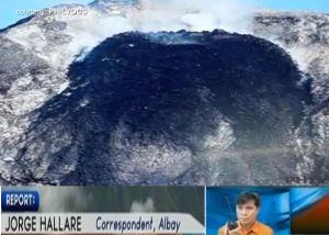 Mayon volcano enters critical stage as Phivolcs observes weak crater glow at the mouth of the lava dome.  (Eagle News Service)