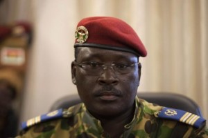 Lieutenant Colonel Yacouba Isaac Zida attends a news conference in which he was named president at military headquarters in Ouagadougou, capital of Burkina Faso November 1, 2014. REUTERS/Joe Penney