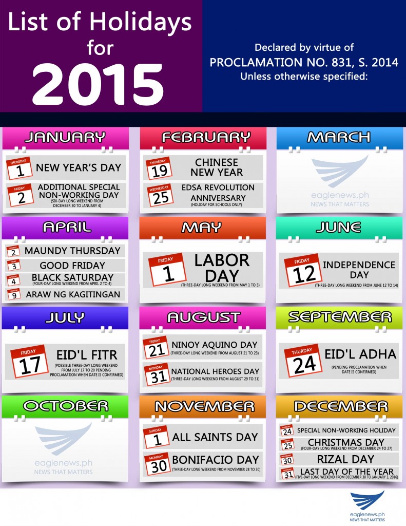 Holiday List 2015