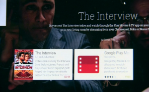 Sony Pictures makes its controversial comedy, "The Interview," available on Wednesday (December 24) for online streaming on Google, YouTube, among other online video platforms. (Courtesy Sony Pictures/ Photo grabbed from Reuters material On play.google.com)