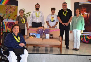 Ruby Quirino Gonzales and Atty. Lila Quirino of President Elpidio Quirino Foundation; Haim Katzav, representative of McGraw Hill; Madam Lizia Lu and Ambassador Effie Ben Matityau; and Dr. Levita Ramos, principal of Qurino High School