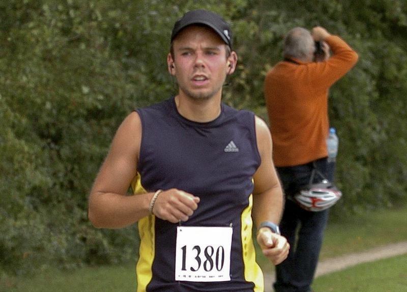 Andreas Lubitz runs the Airportrace half marathon in Hamburg in this September 13, 2009 file photo. REUTERS/Foto-Team-Mueller