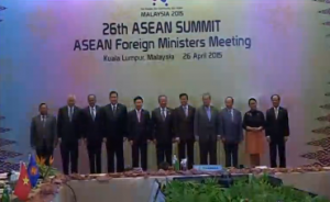 Foreign Ministers of Association of Southeast Asian Nations hold a one-day ministerial level meeting ahead of the leaders summit in Kuala Lumpur, Malaysia. (Photo grabbed from Reuters video/Courtesy Reuters)