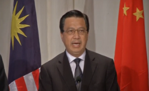 MALAYSIAN Minister of Transport Liow Tiong Lai announces that the search area for the missing Malaysian Airlines Flight MH370 would be doubled if the aircraft will not be found within the current 60,000 square kilometer search area. (Photo grabbed from Reuters video/Courtesy Reuters)