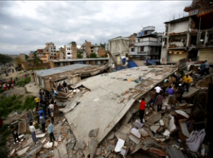 The devastating 7.9 magnitude earthquake that hit Nepal on April 25 destroyed many roads and buildings, and killed more than 1,800 people. (Photo courtesy Reuters)