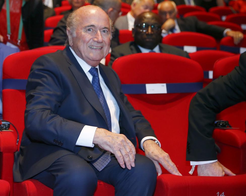 FIFA President Sepp Blatter arrives for the opening ceremony of the 65th FIFA Congress in Zurich, Switzerland, May 28, 2015. REUTERS/Arnd Wiegmann