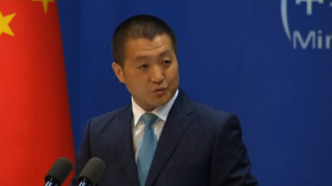 China's Foreign Ministry spokesman Lu Kang . (Courtesy Reuters/Photo grabbed from Reuters video)