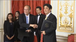 President Benigno S. Aquino III said on Thursday (June 4) that he and Japanese Prime Minister Shinzo Abe have agreed to cooperate further to ensure regional, as well as global, security.  (Photo grabbed from Reuters video/Courtesy Reuters)