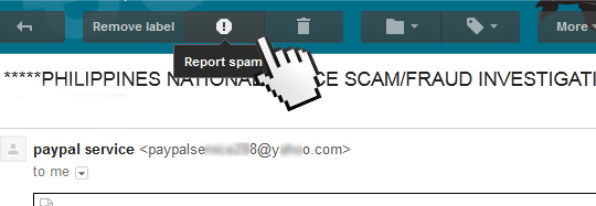 Report the email as spam