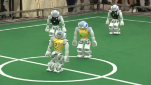 A world competition on robot making and operation RoboCup (Robot World Cup) 2015 opened on Sunday in Hefei City of east China's Anhui Province. (Image courtesy of CCTV)