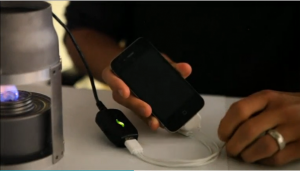A California start-up has developed a device that can charge smartphones with candles.  (Courtesy Stower/Reuters)