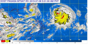 Typhoon Falcon (international name Chan-Hom) as of Wednesday (July 8) 5 a.m. (satellite image courtesy DOST-PAGASA)