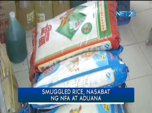 More than 100 sacks of rice illegally imported from China were seized in a raid in Binondo, Manila. (Eagle News Service)