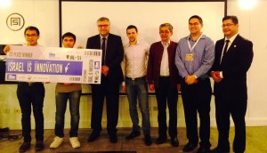 Franch Maverick Lorilla (left most) wins the Israel is Innovation competition. Joining him were his co-founder Jan Rey Altivo, Israel’s Ambassador Effie Ben Matityau, Judah Hirsch, DOST’s ICT office head Monchito Ibrahim, IdeaSpace Foundation president Earl Martin Valencia, and Israel Chamber of Commerce of the Philippines vice president Anton Mauricio.