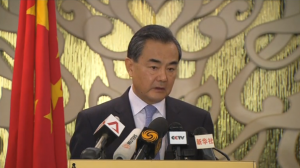 Chinese Foreign Minister Wang Yi said on Monday that China is committed to working with the Association of Southeast Asian Nations (ASEAN) members to implement the Declaration on the Conduct of Parties in the South China Sea (DOC). (Photo grabbed from CCTV video)