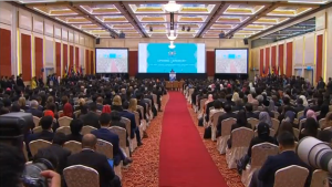 Foreign ministers of 10 ASEAN member states meet in an annual summit in Malaysia and are expected to discuss issues related to the South China Sea territorial dispute ahead of their meeting with dialogue partners which include the United States and China. (Courtesy Reuters/Photo grabbed from Reuters video)