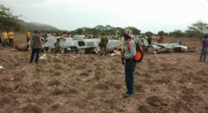 Air Force transport jet crashes killing all eleven people on board. (Courtesy Reuters/Photo grabbed from Reuters video)